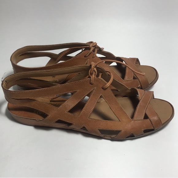 Vintage East Fifth Brown Low Wedge Gladiator Strappy Sandals Siz 7 1/2 - Picture 13 of 13